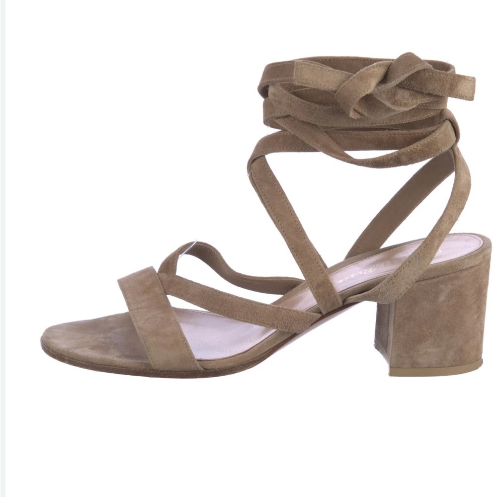 Women's Tan Strappy Block Heel Sandals